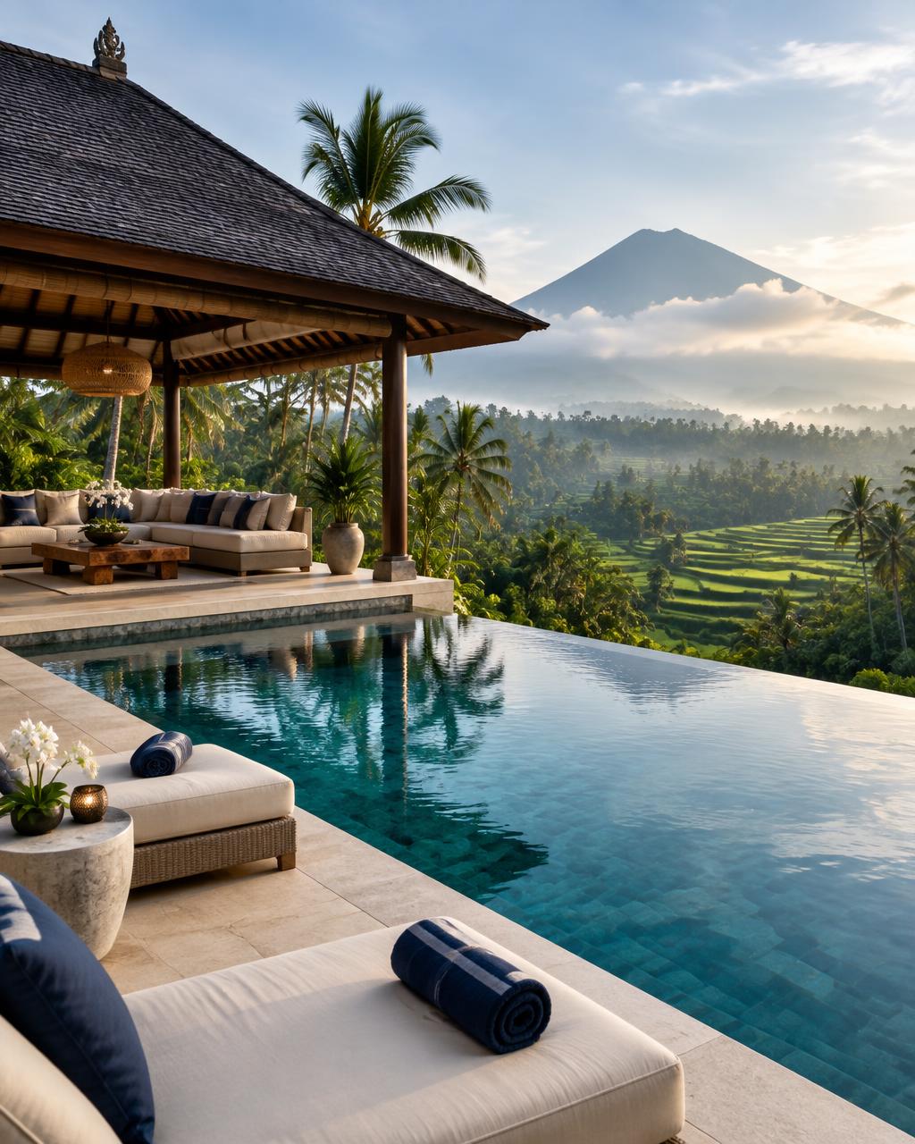Bali villas and tropical coastline